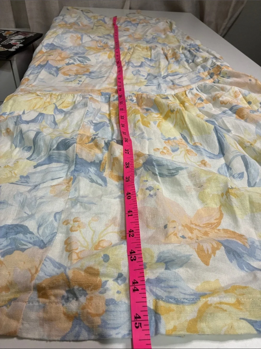 Spaghetti Strap Floral Tiered Maxi Dress in Cream and Yellow